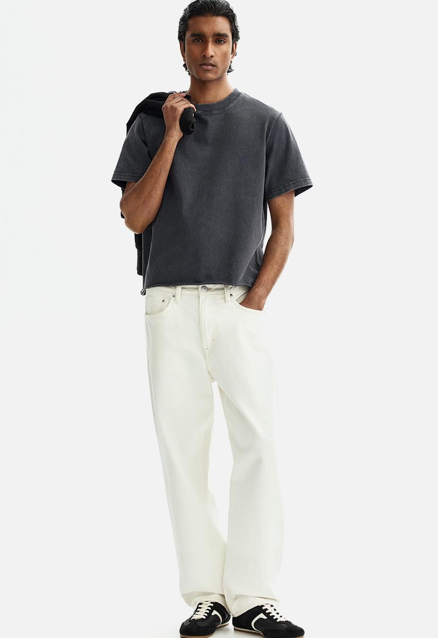 H&M - Regular fit washed T-shirt - dark grey