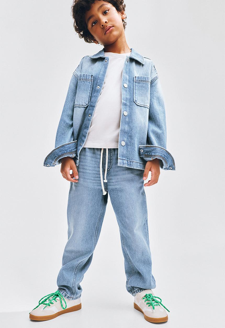 H&M - Twill pull-on trousers - light denim blue