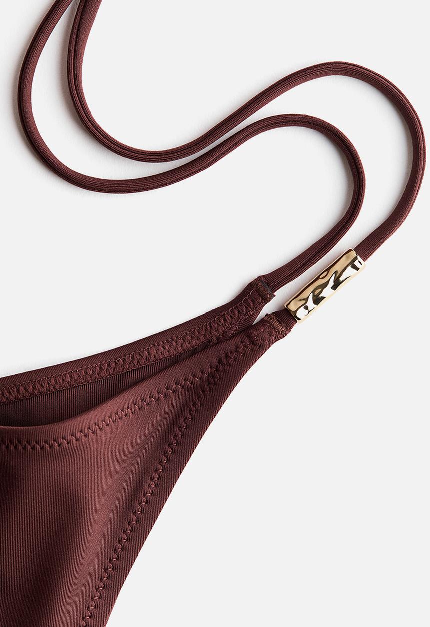 H&M - Cheeky tie tanga bikini bottoms - dark brown