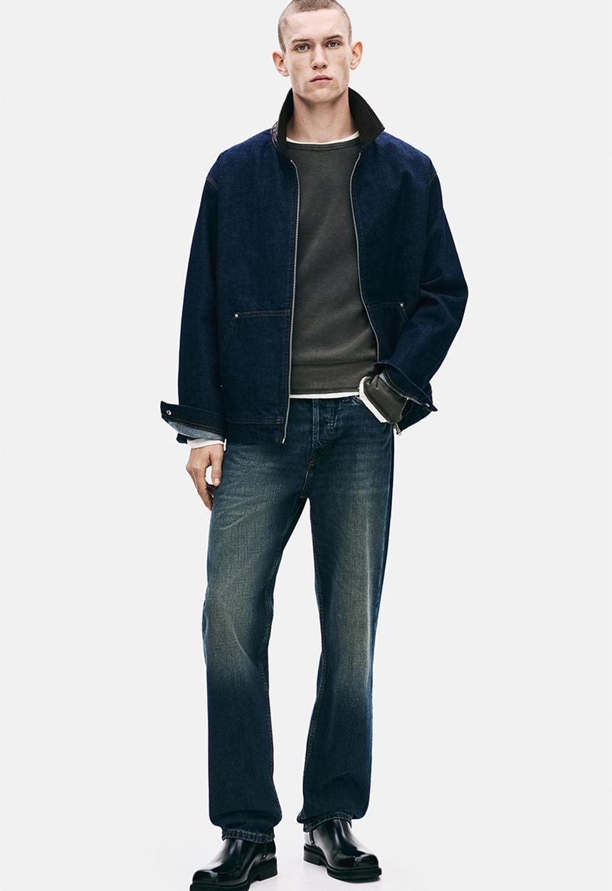 H&M - Original straight jeans - washed dark denim blue