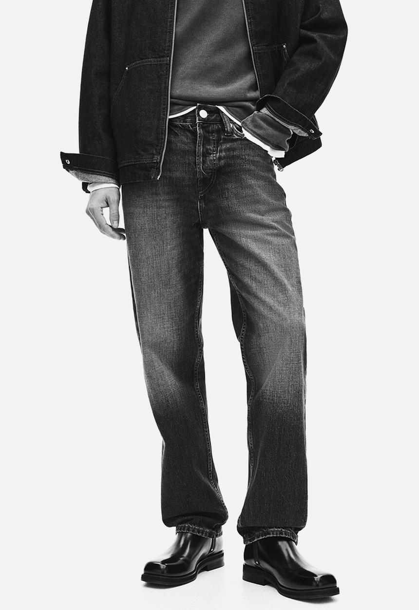 H&M - Original straight jeans - washed dark denim blue