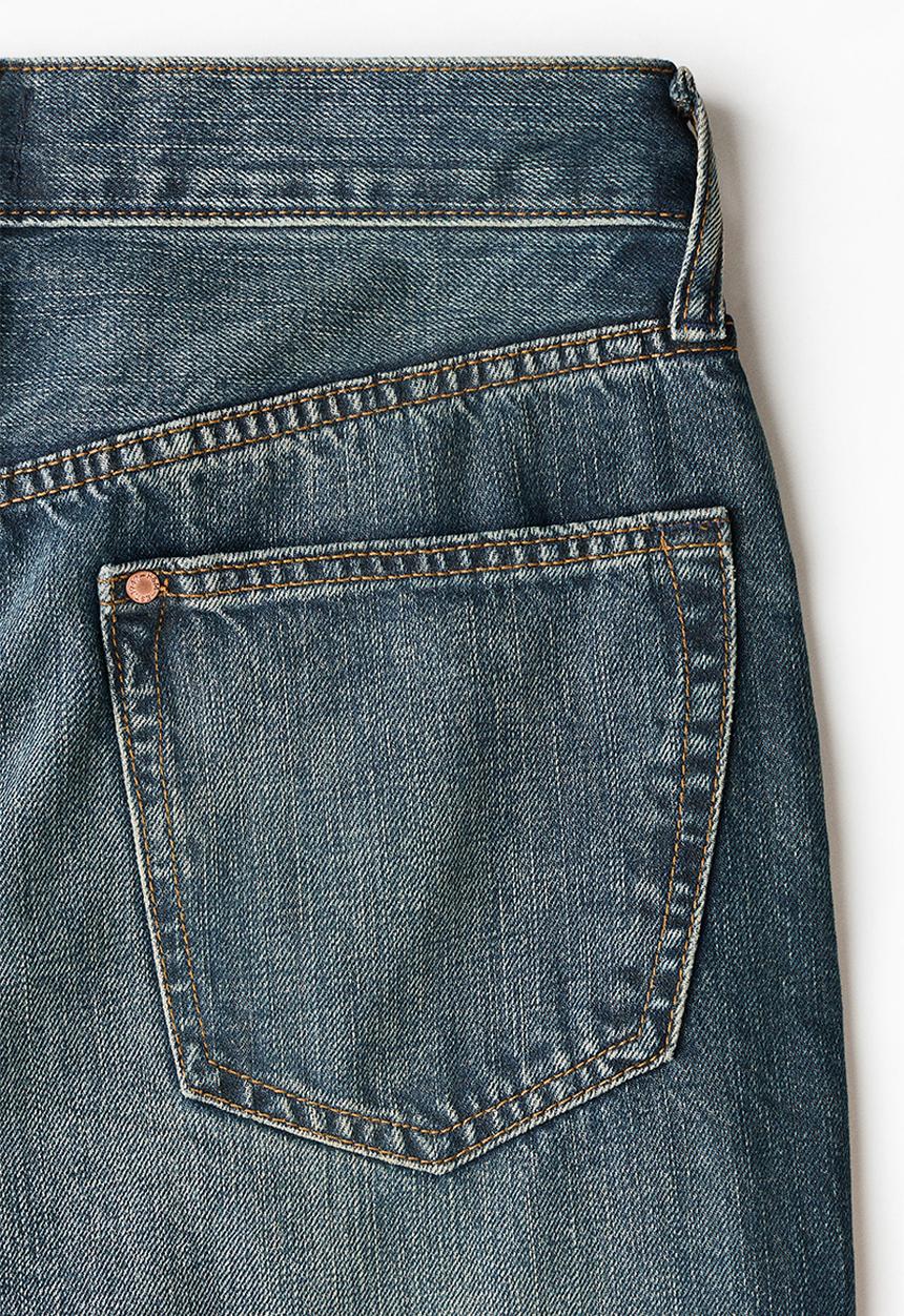 H&M - Original straight jeans - washed dark denim blue
