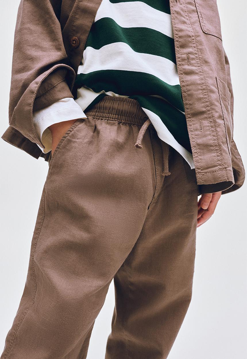 H&M - Linen-blend trousers - brown