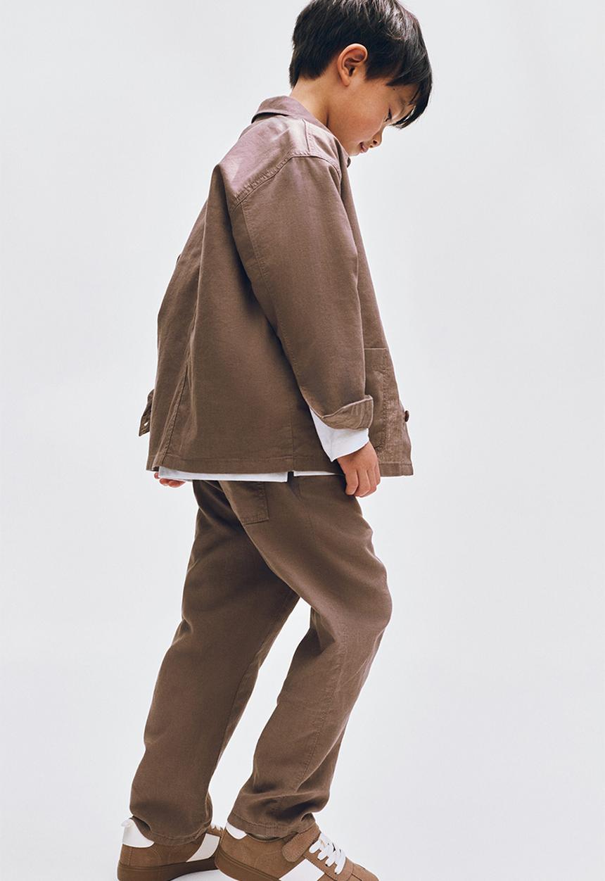 H&M - Linen-blend trousers - brown