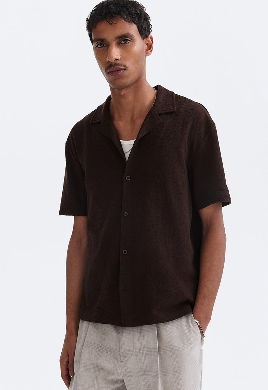 H&M - Regular fit resort shirt - dark brown