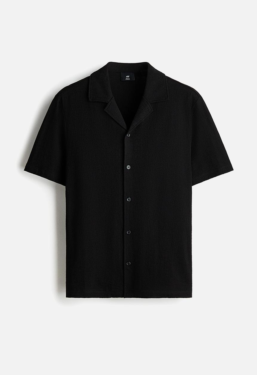 H&M - Regular fit resort shirt - black