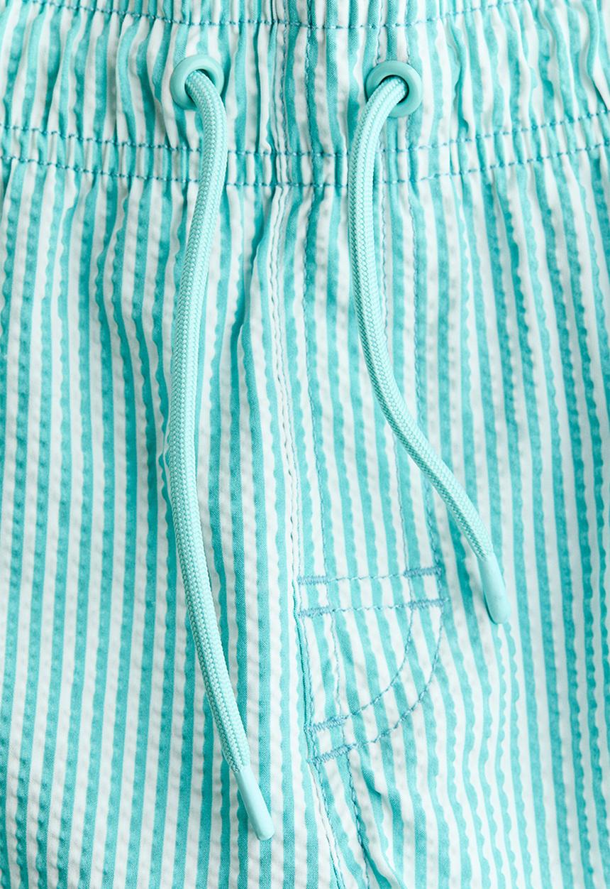 H&M - Seersucker swim shorts - turquoise/striped