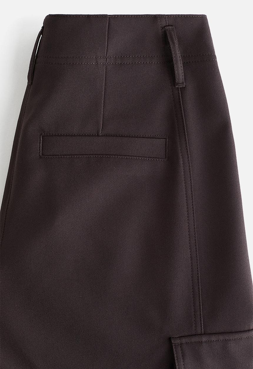 H&M - Barrel-leg cargo trousers - dark brown