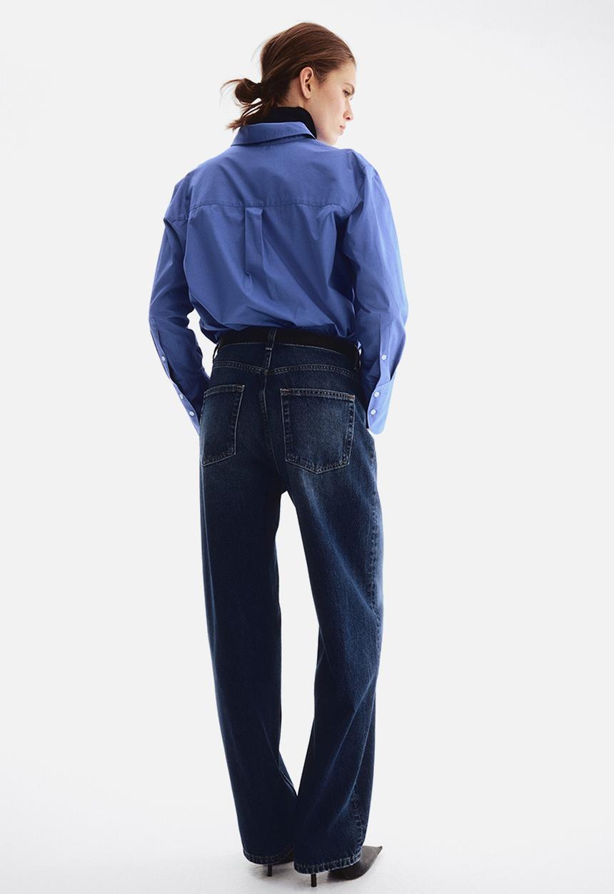 H&M - Barrel high waist jeans - dark denim blue