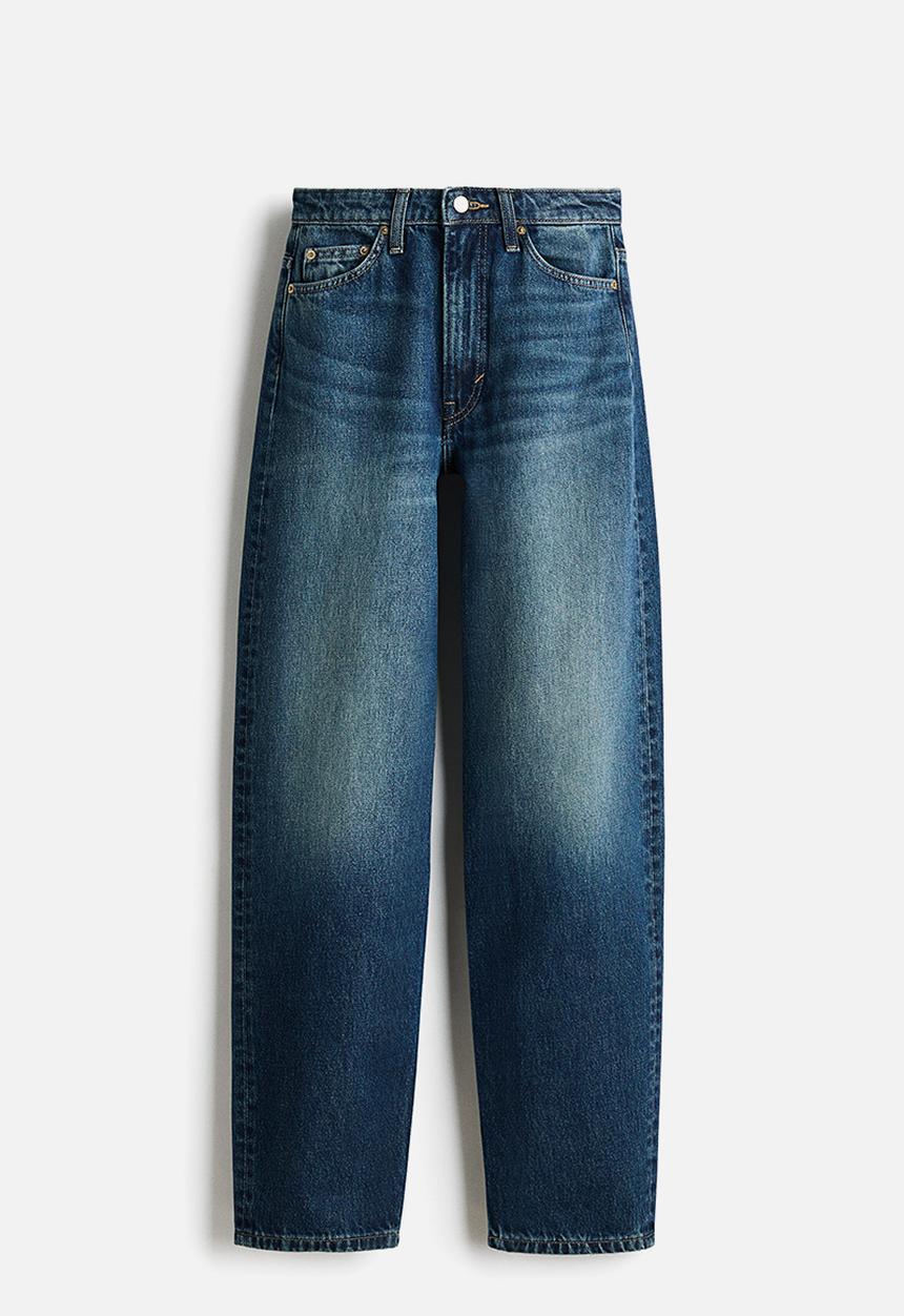 H&M - Barrel high waist jeans - dark denim blue