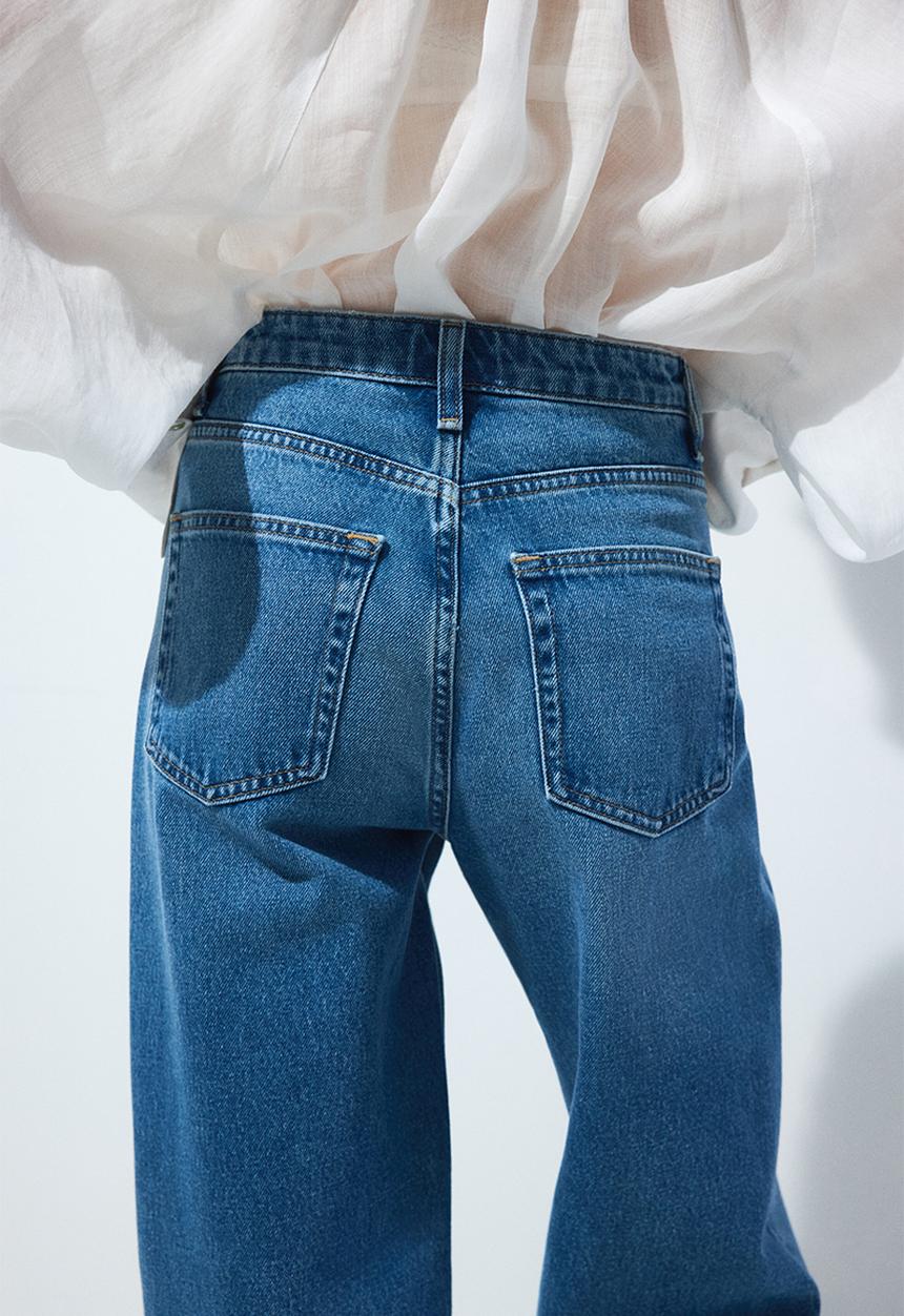 H&M - Barrel high waist jeans - denim blue