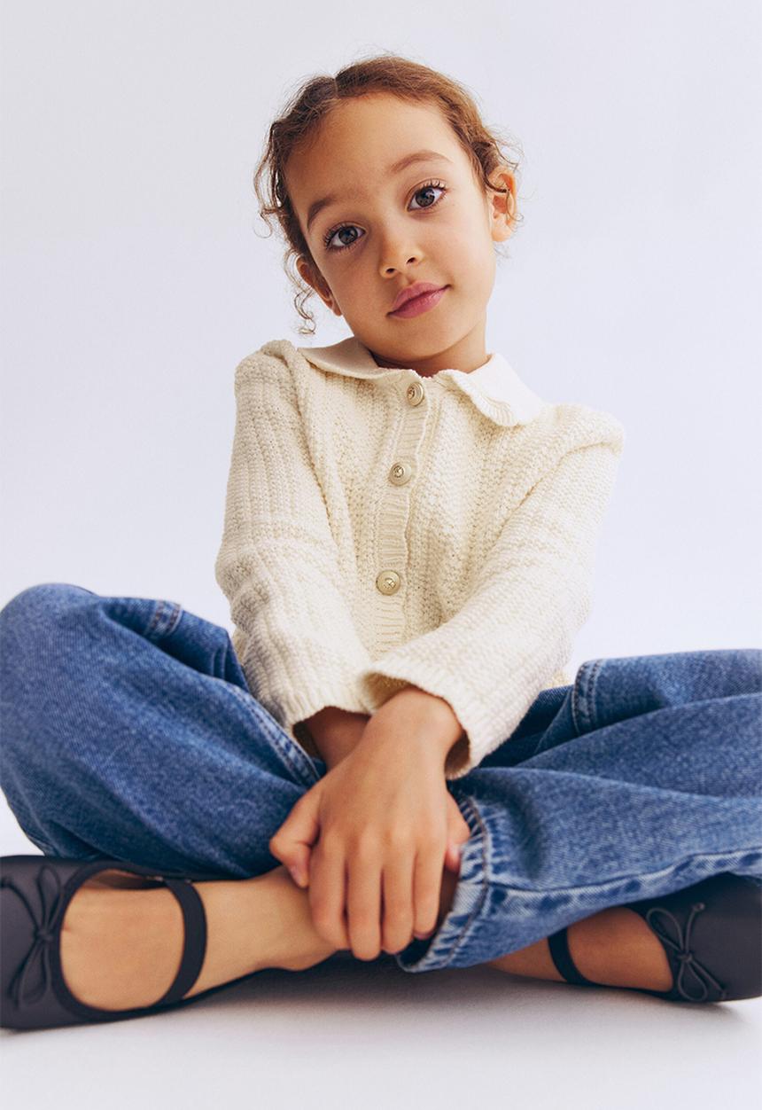 H&M - Textured-knit cardigan - light beige