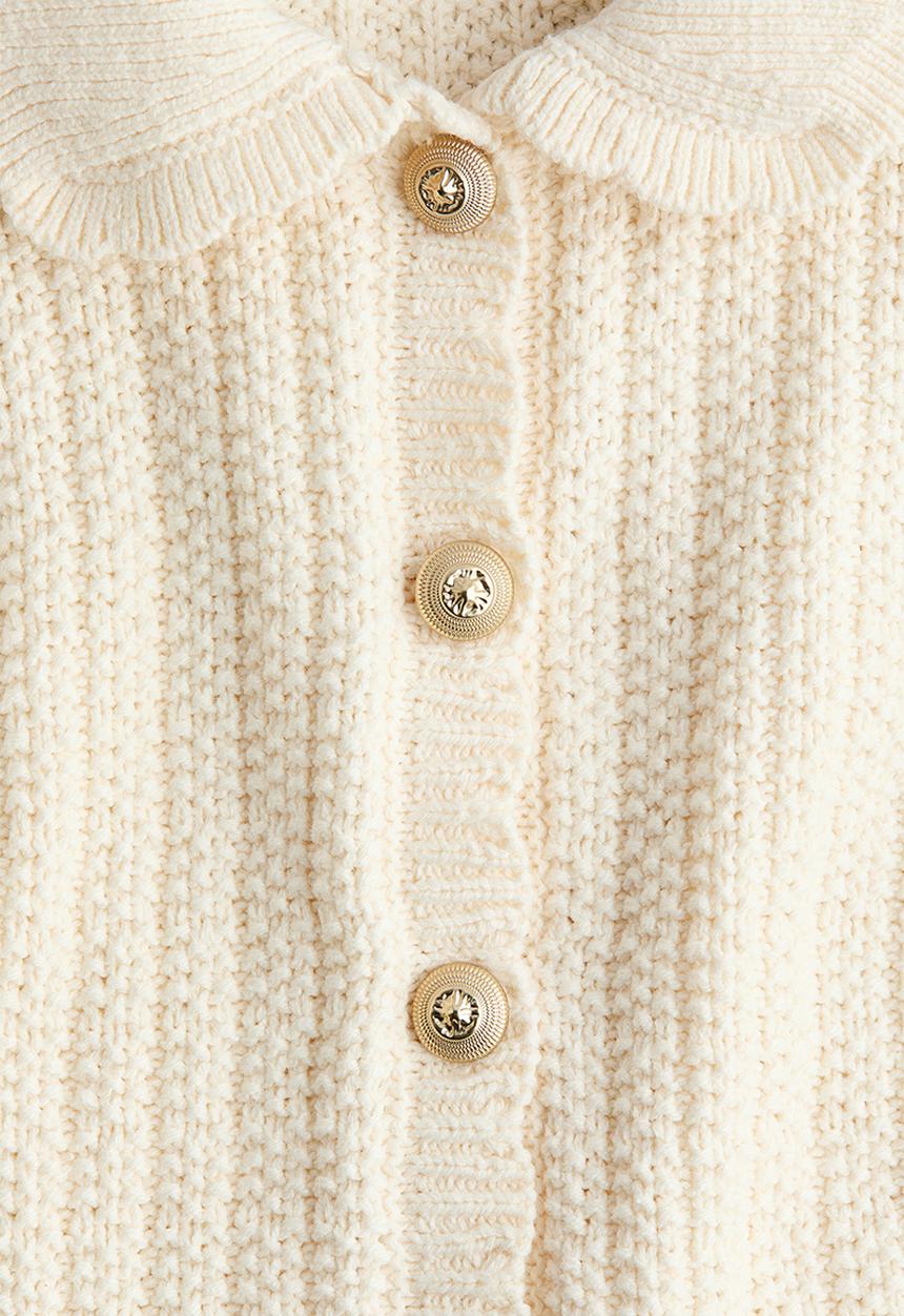 H&M - Textured-knit cardigan - light beige