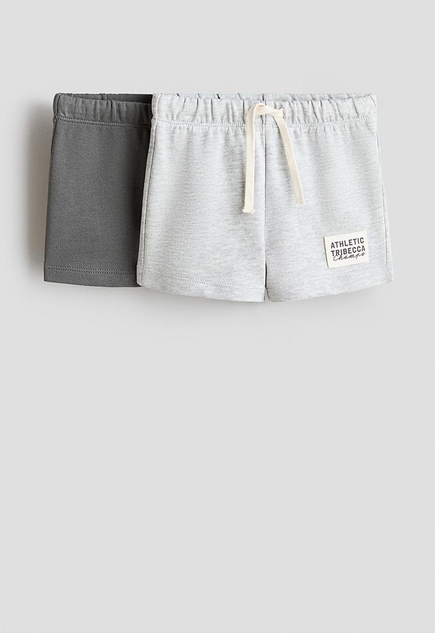 H&M - 2-Pack sweatshorts - dark grey/light grey