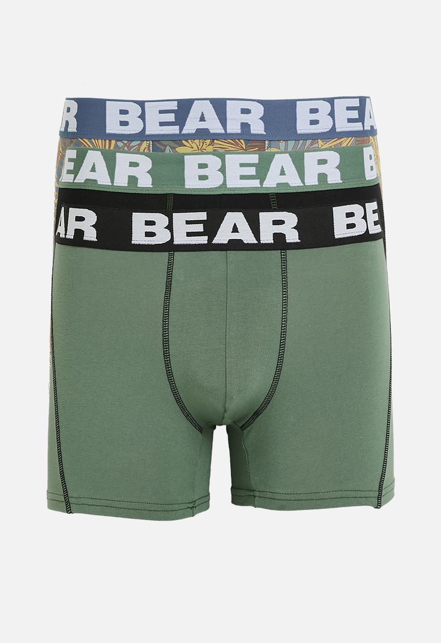 Bear - 3Pk Fashion Bodyshort - Green Multi