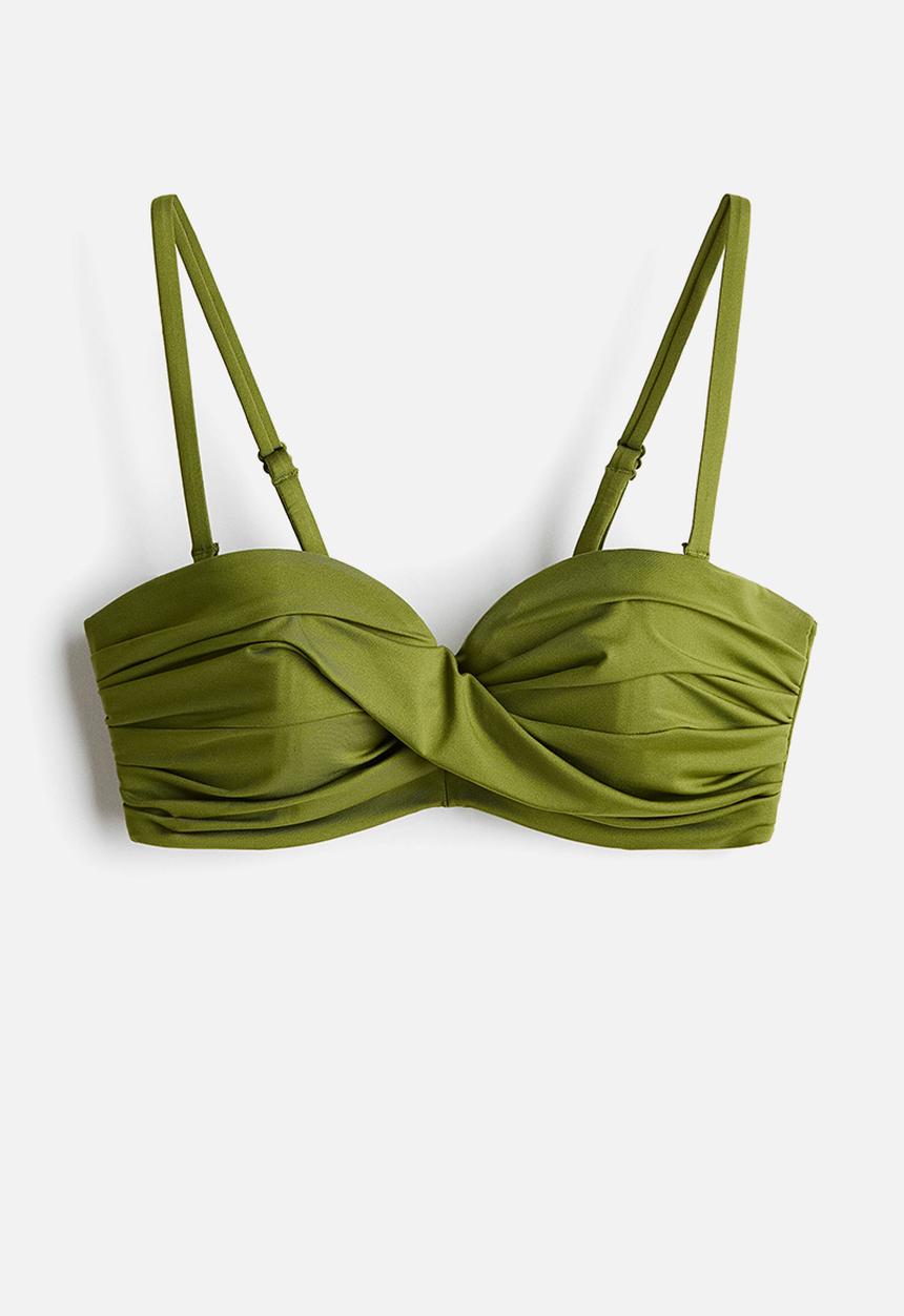 H&M - Padded balconette bikini top - green
