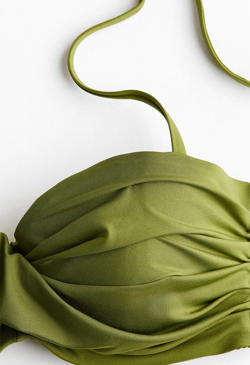 H&M - Padded balconette bikini top - green