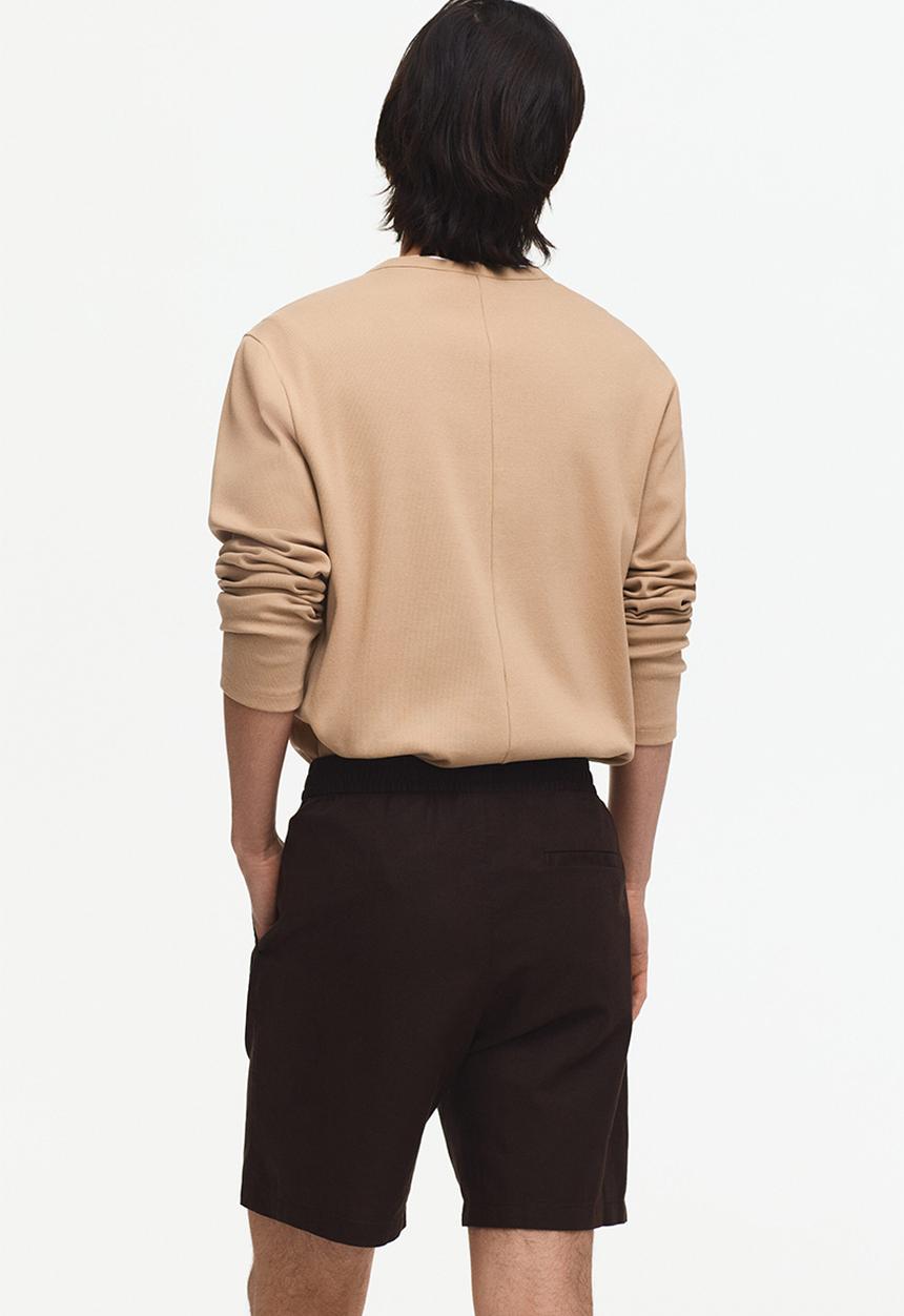 H&M - Regular fit linen-blend shorts - dark brown