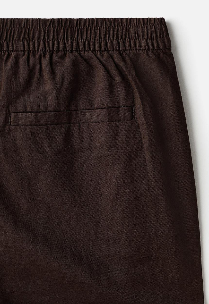 H&M - Regular fit linen-blend shorts - dark brown