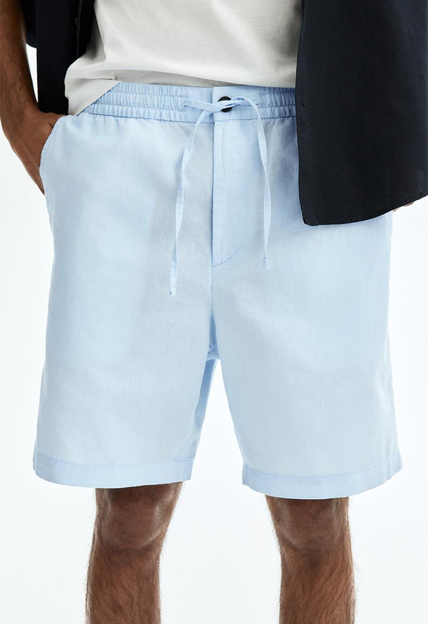 H&M - Regular fit linen-blend shorts - light blue