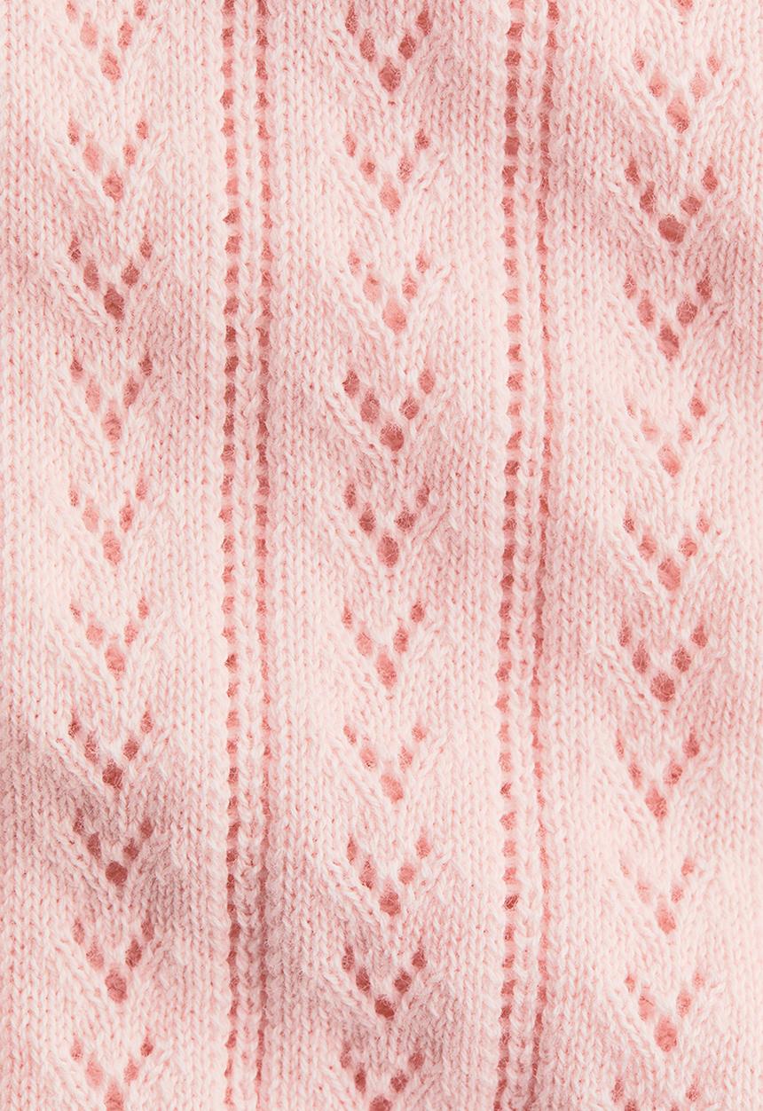 H&M - Pointelle-knit cotton cardigan - light pink