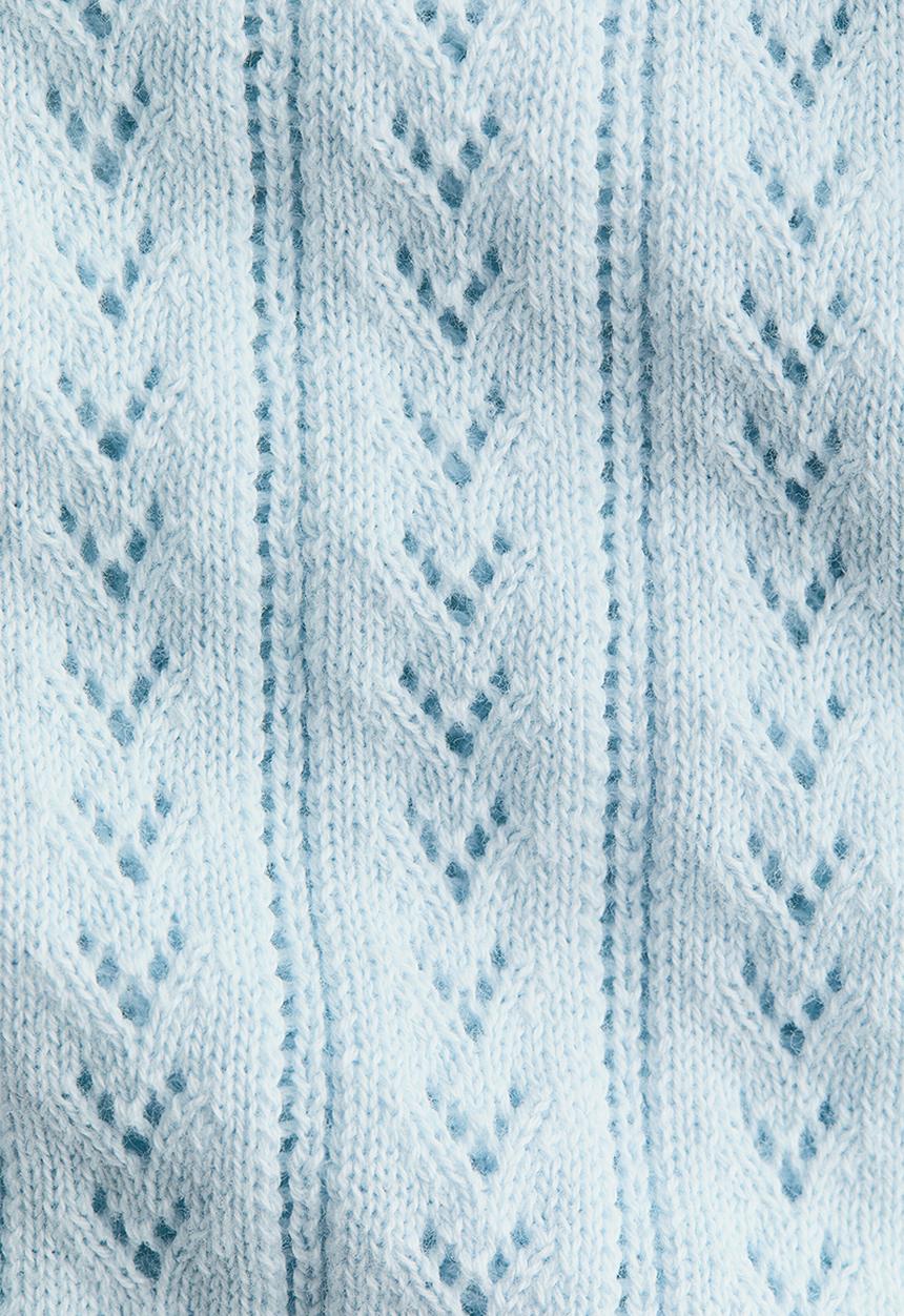 H&M - Pointelle-knit cotton cardigan - light blue