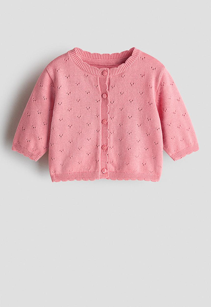 H&M - Cotton pointelle cardigan - pink