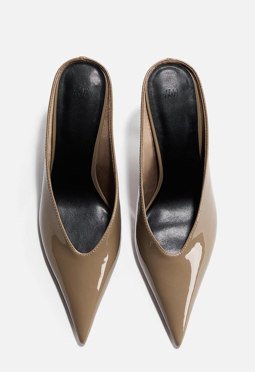 H&M - Pointed heeled mules - khaki beige