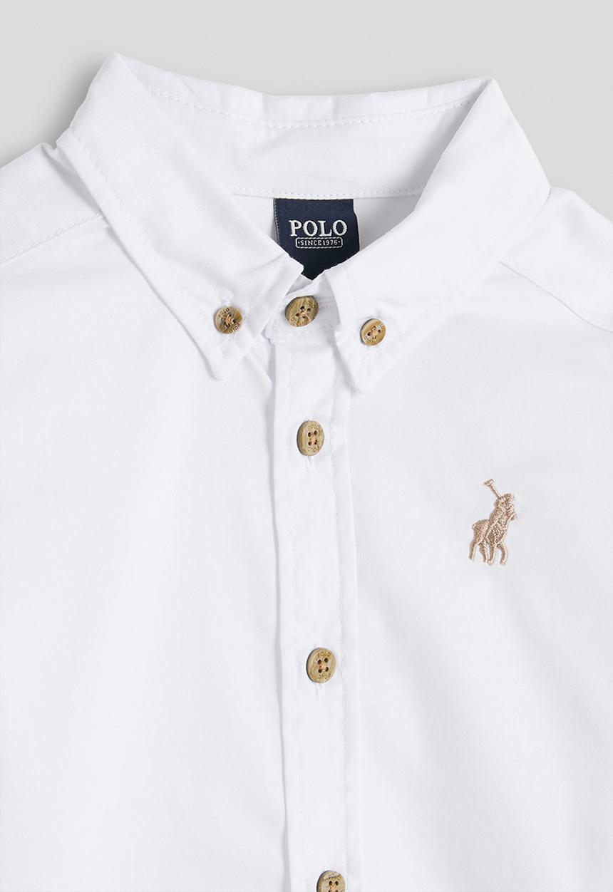 POLO - Boys Nicholas Ls Shirt - White