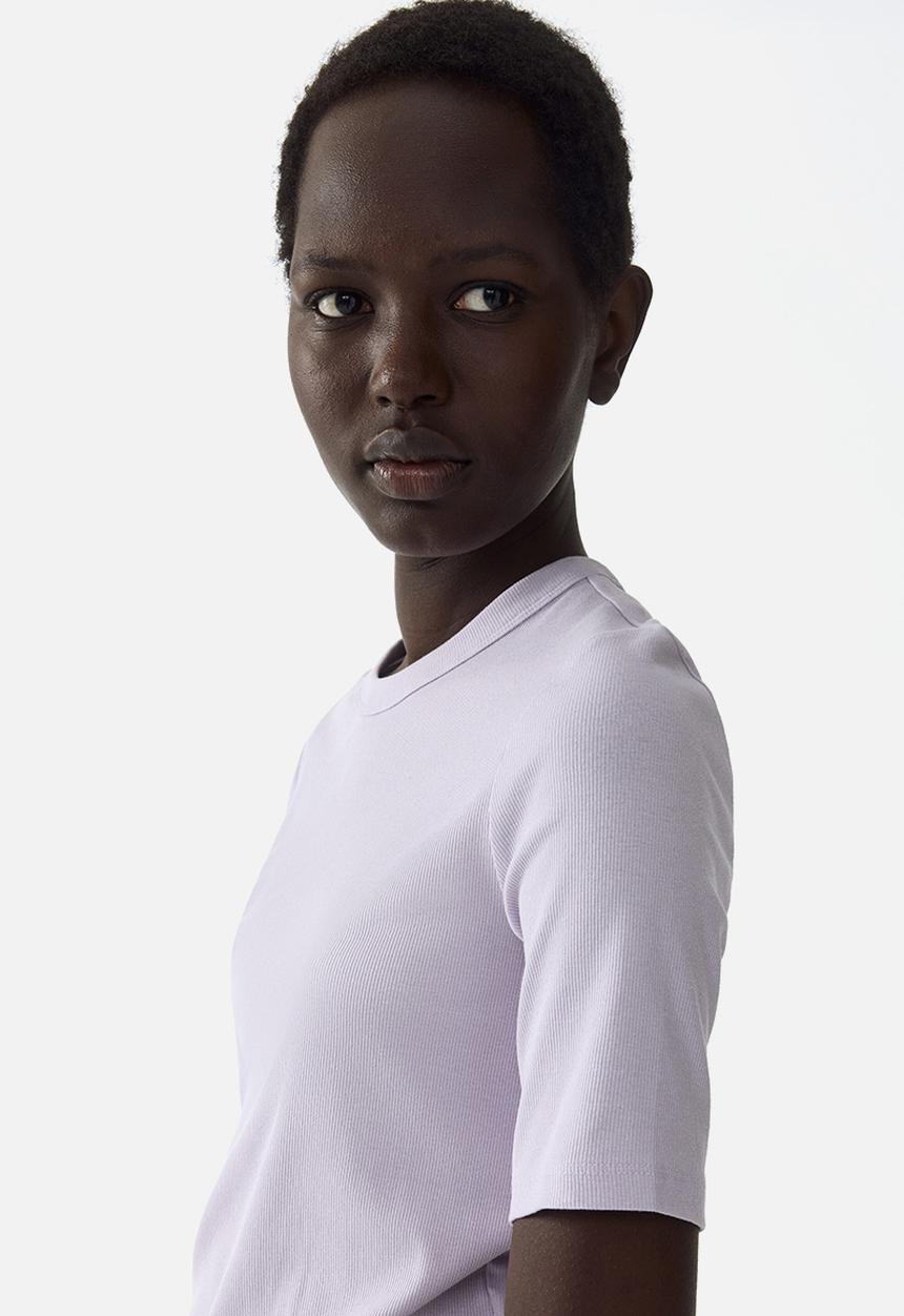 H&M - Ribbed t-shirt - lilac