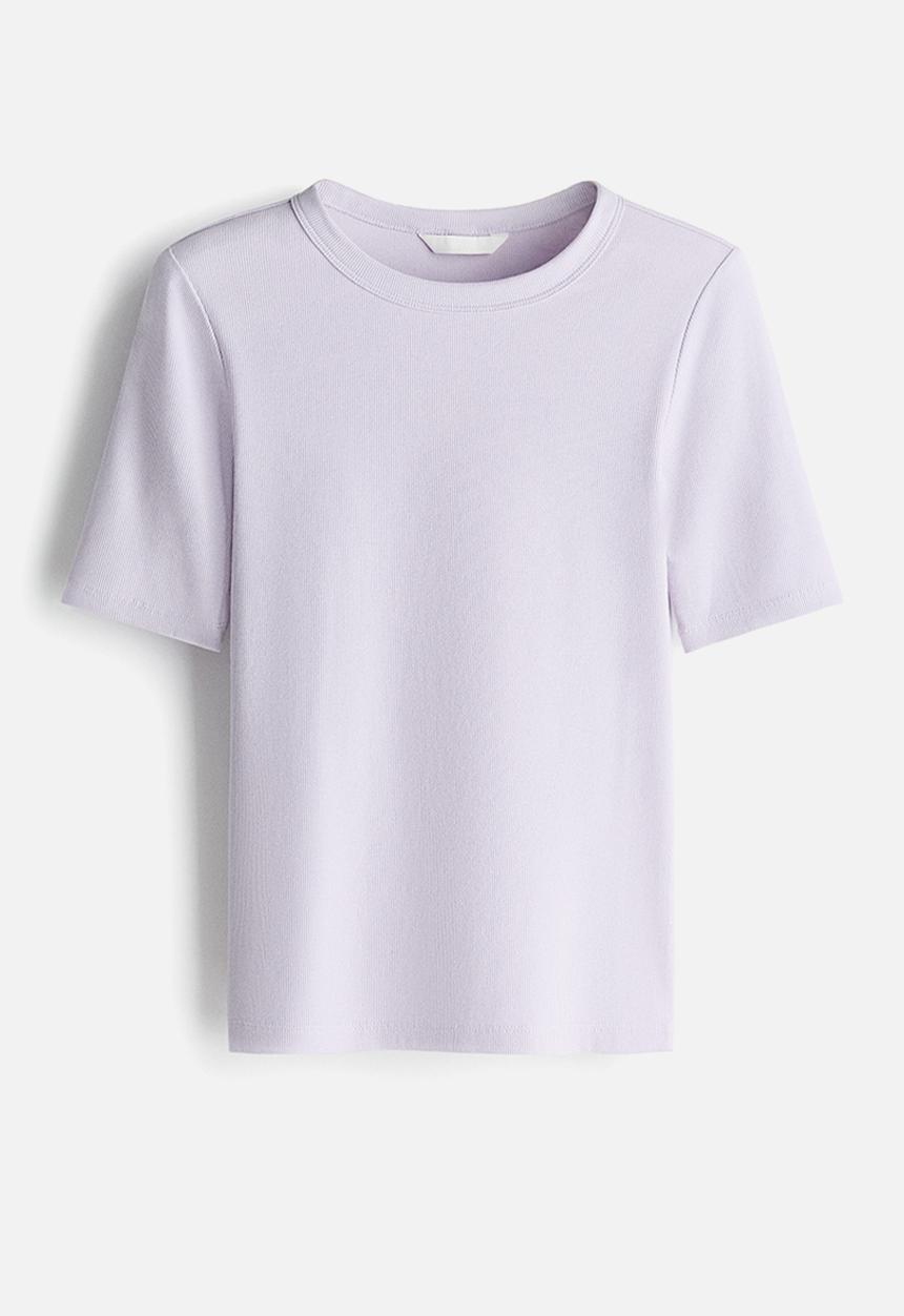 H&M - Ribbed t-shirt - lilac