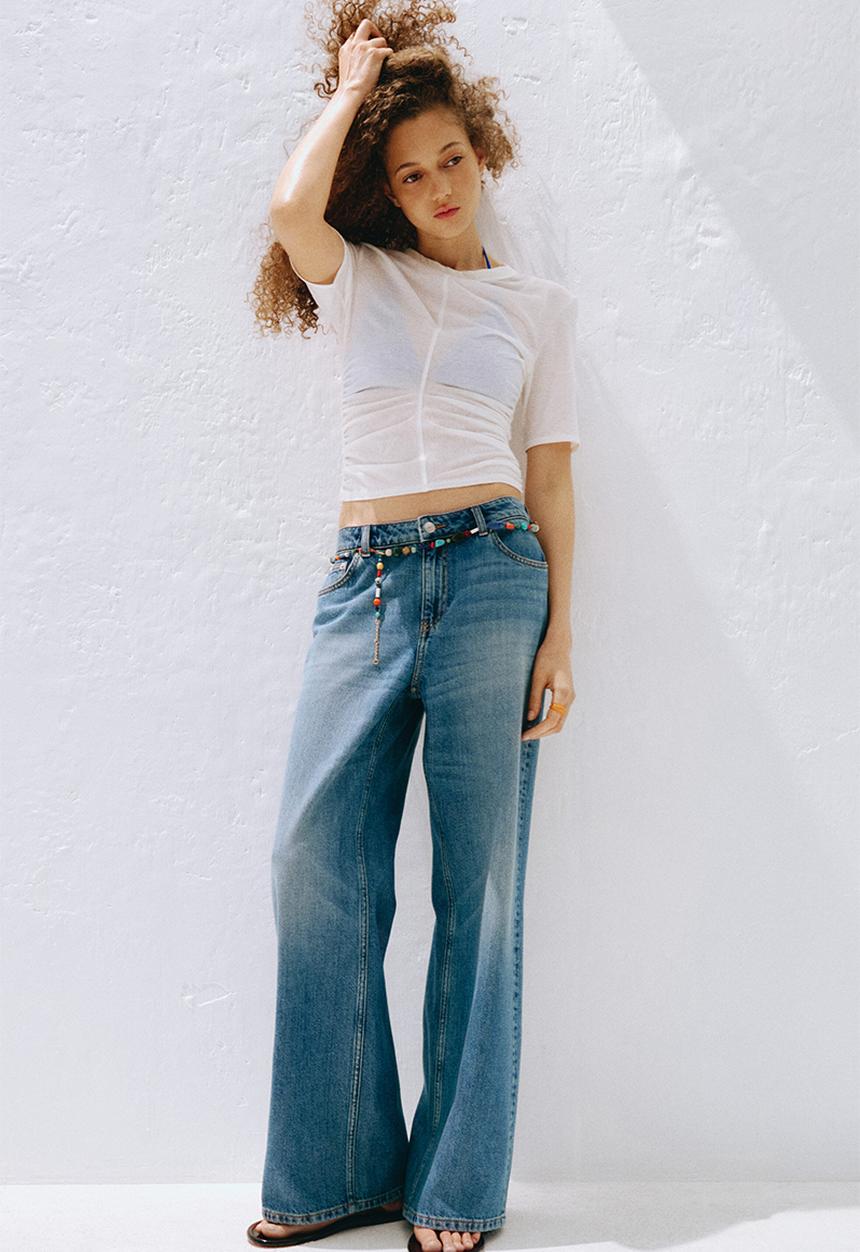 H&M - Baggy regular waist jeans - washed denim blue