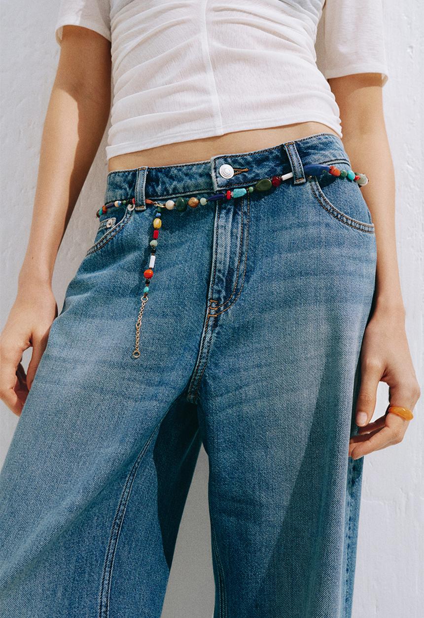 H&M - Baggy regular waist jeans - washed denim blue