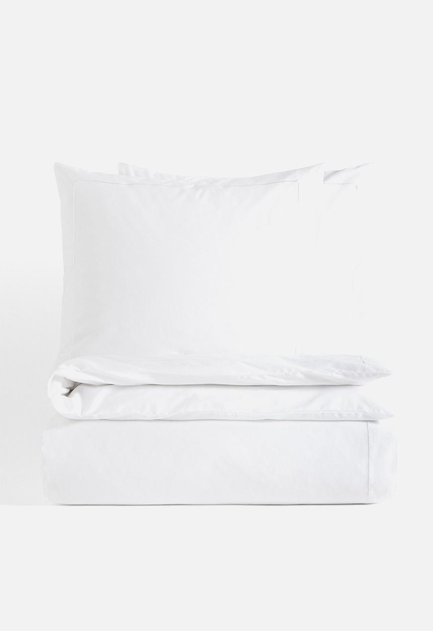 H&M - Cotton sateen double/king duvet cover set - white