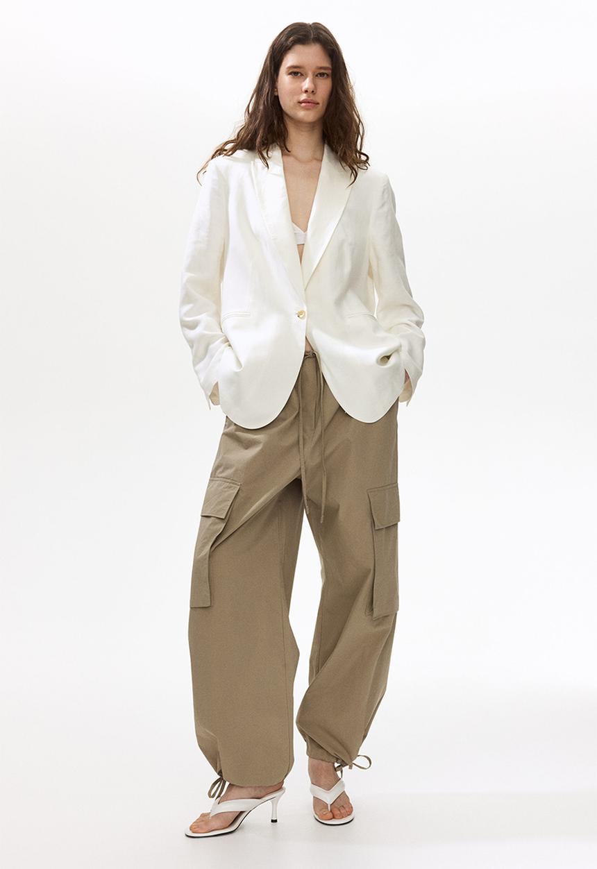 H&M - Linen-blend blazer - white