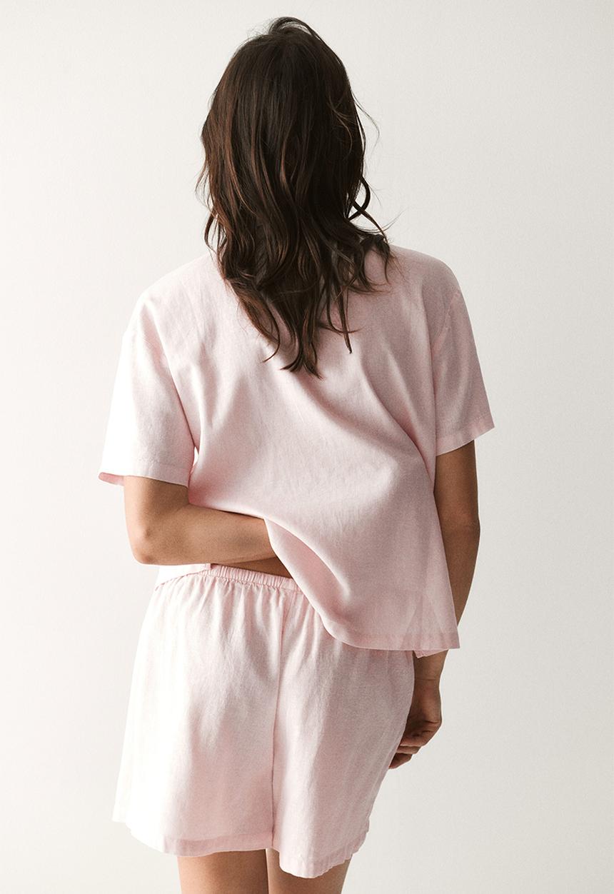 H&M - Linen-blend pyjamas - light pink