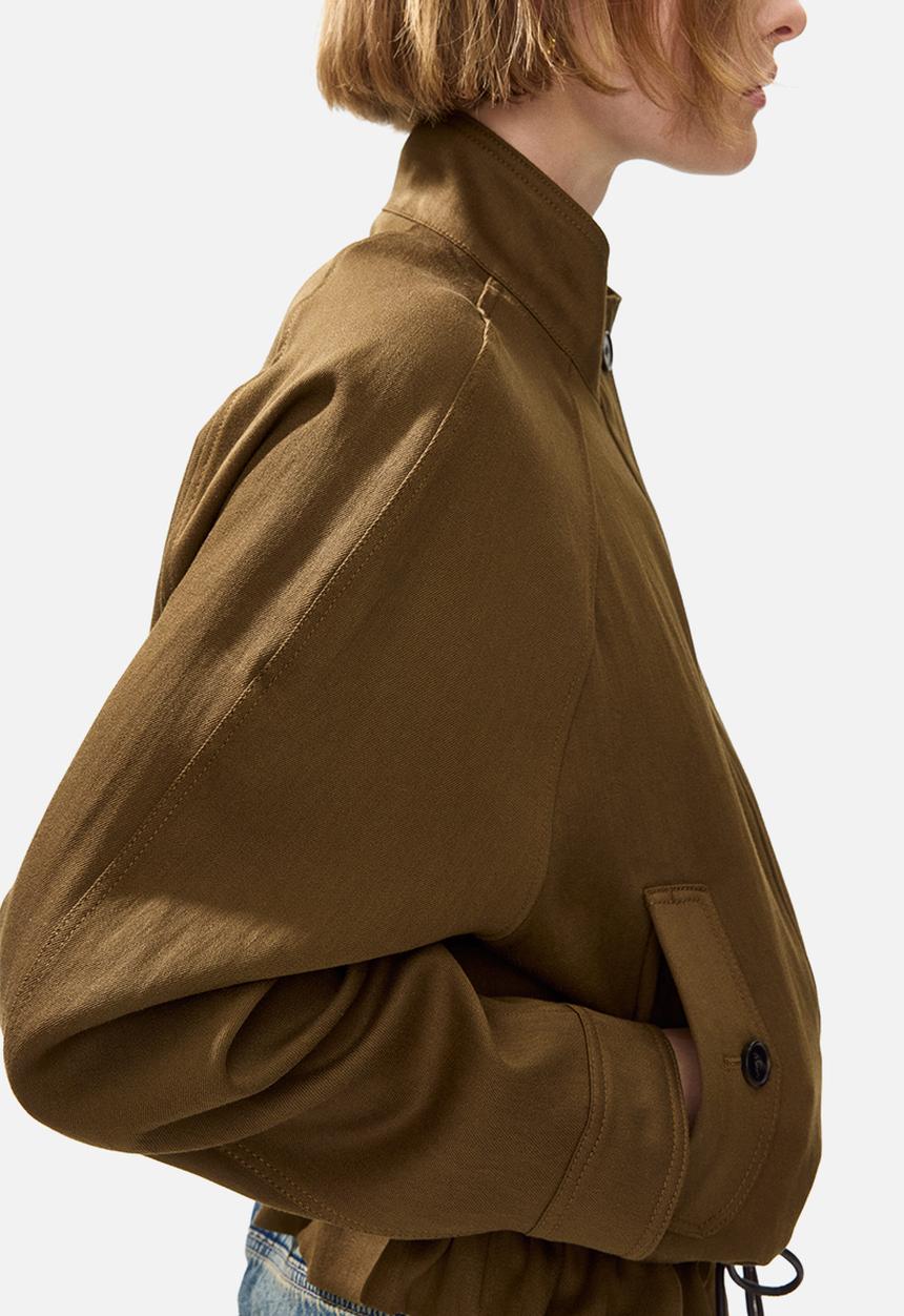 H&M - Oversized linen-blend jacket - dark beige