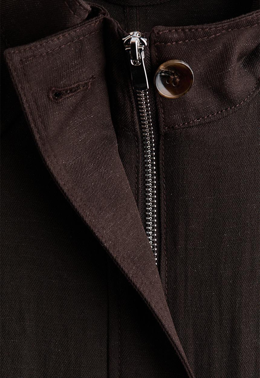 H&M - Oversized linen-blend jacket - dark brown