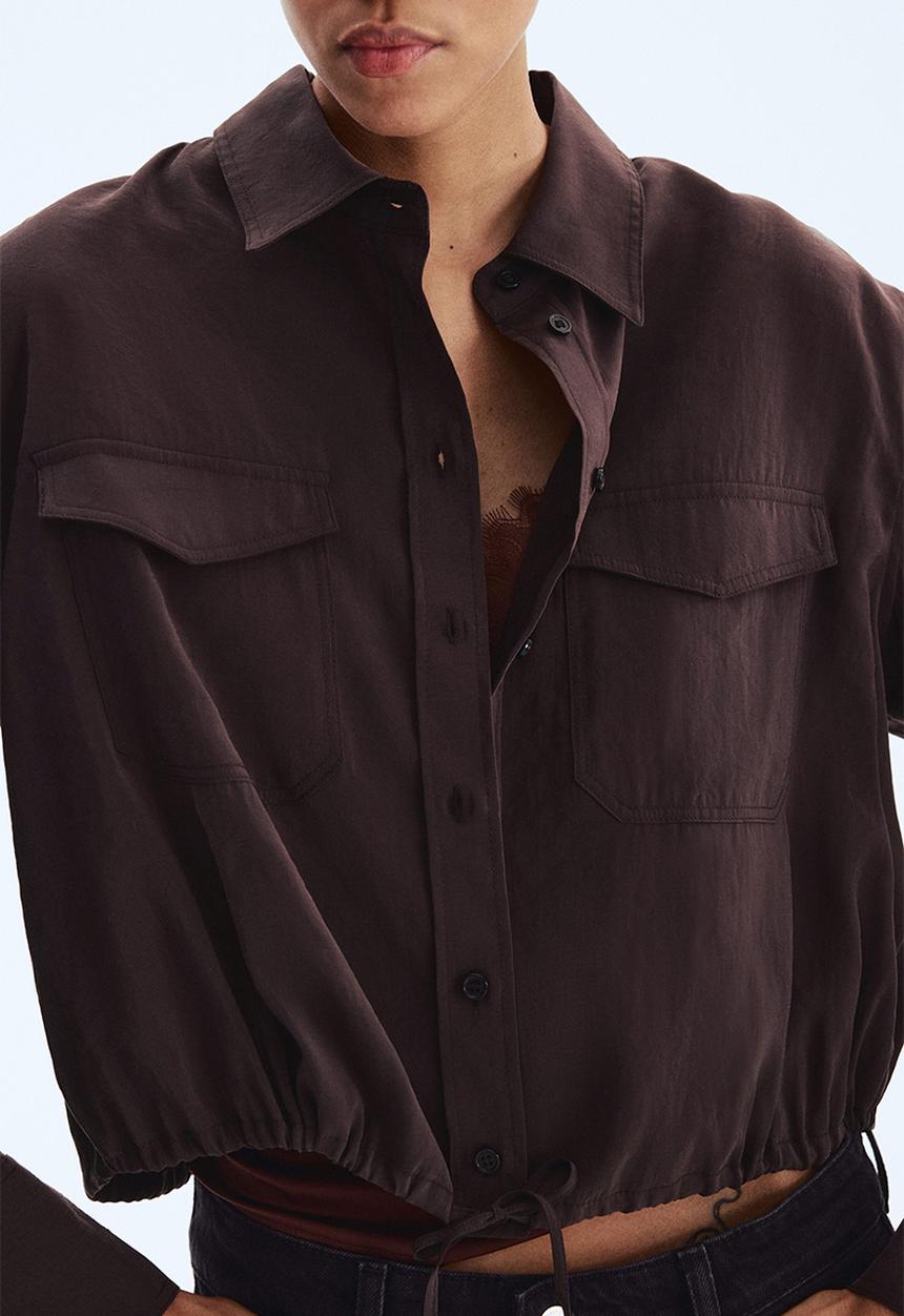 H&M - Drawstring shirt - dark brown