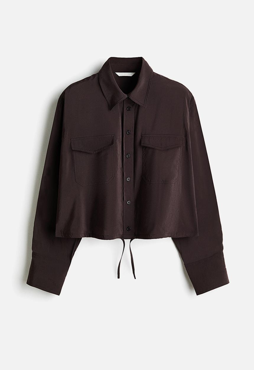 H&M - Drawstring shirt - dark brown