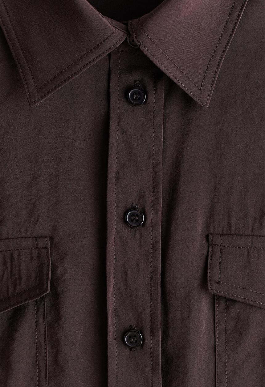 H&M - Drawstring shirt - dark brown