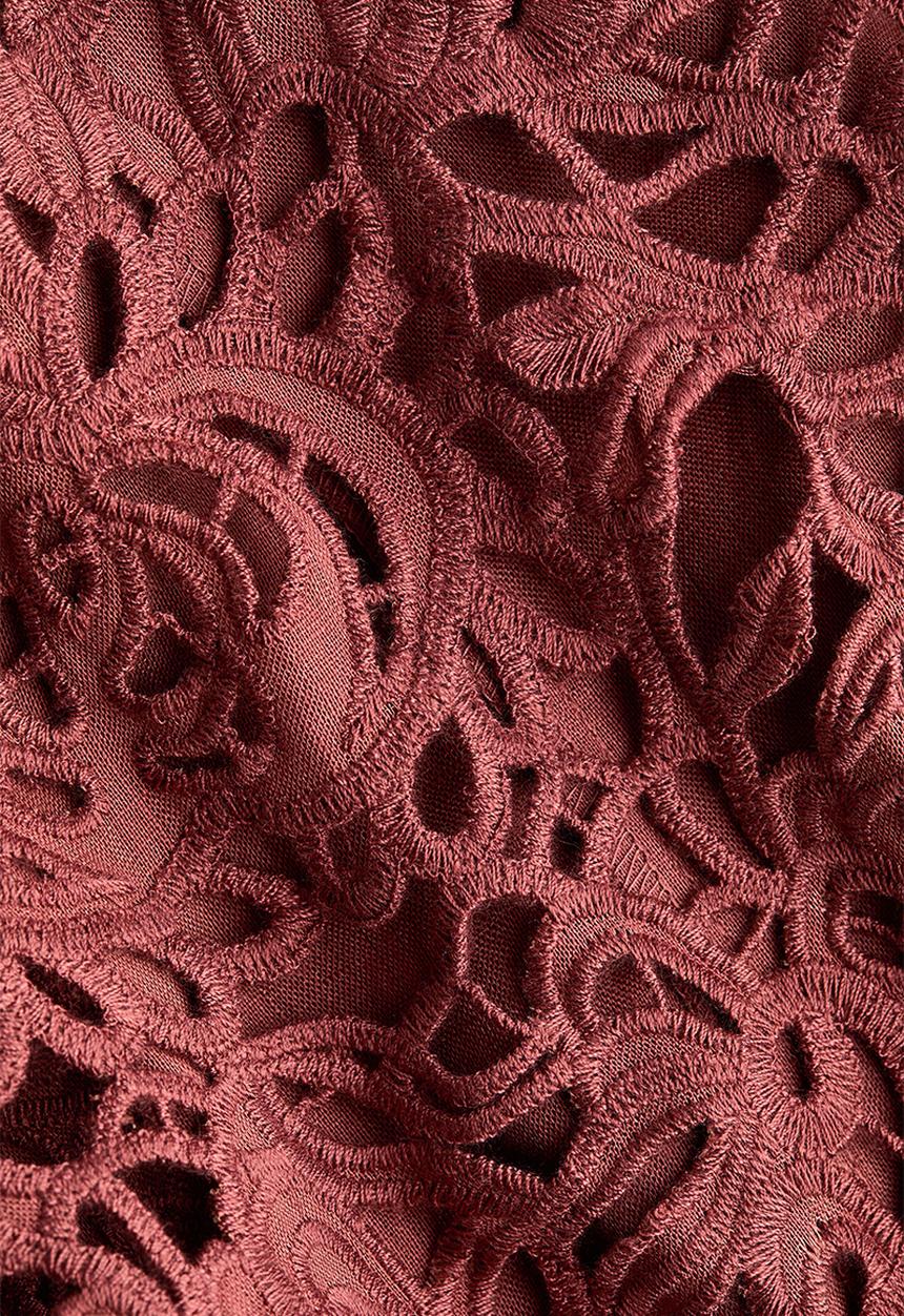 H&M - Broderie anglaise linen blouse - dusty red