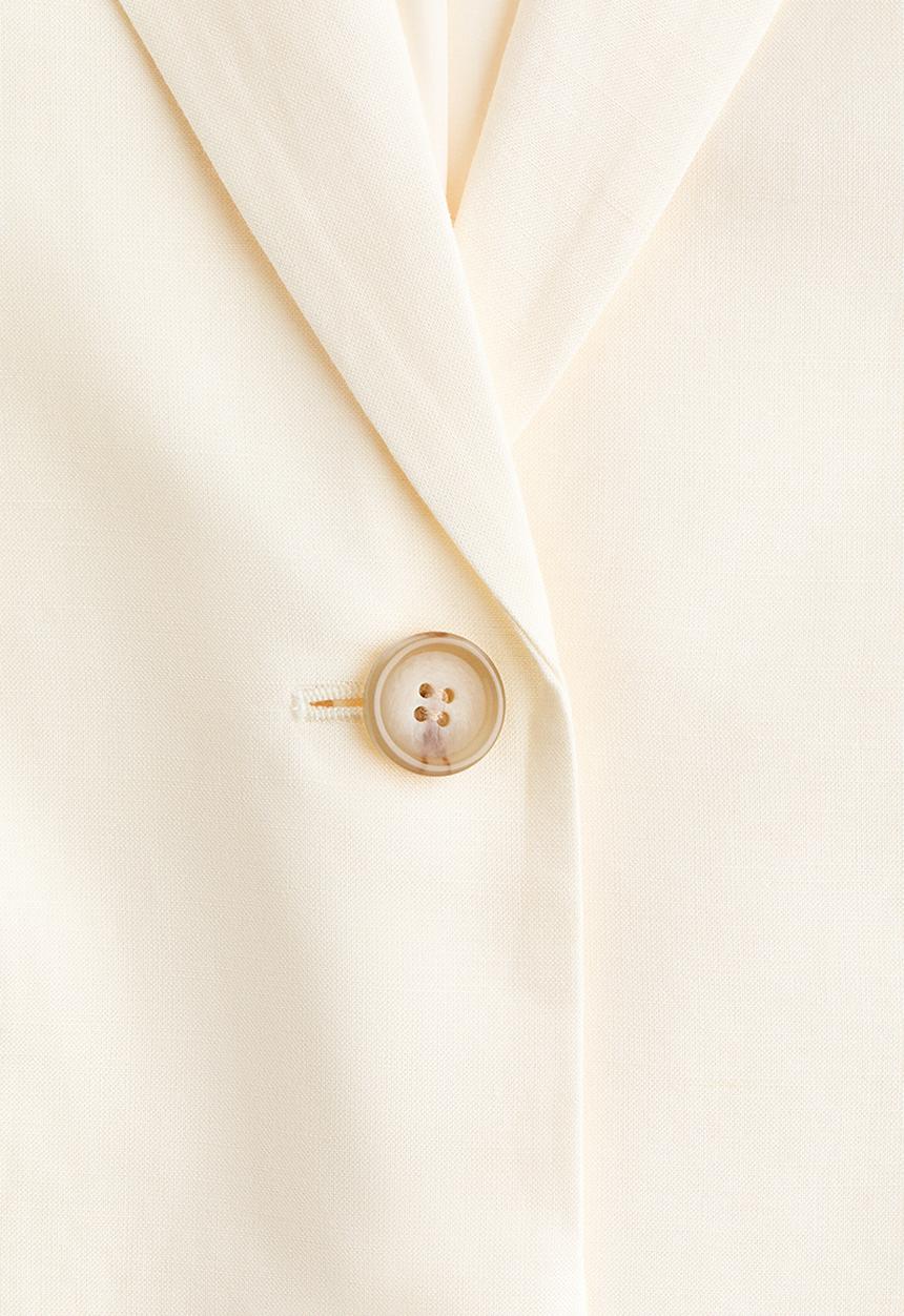 H&M - Linen-blend blazer - cream