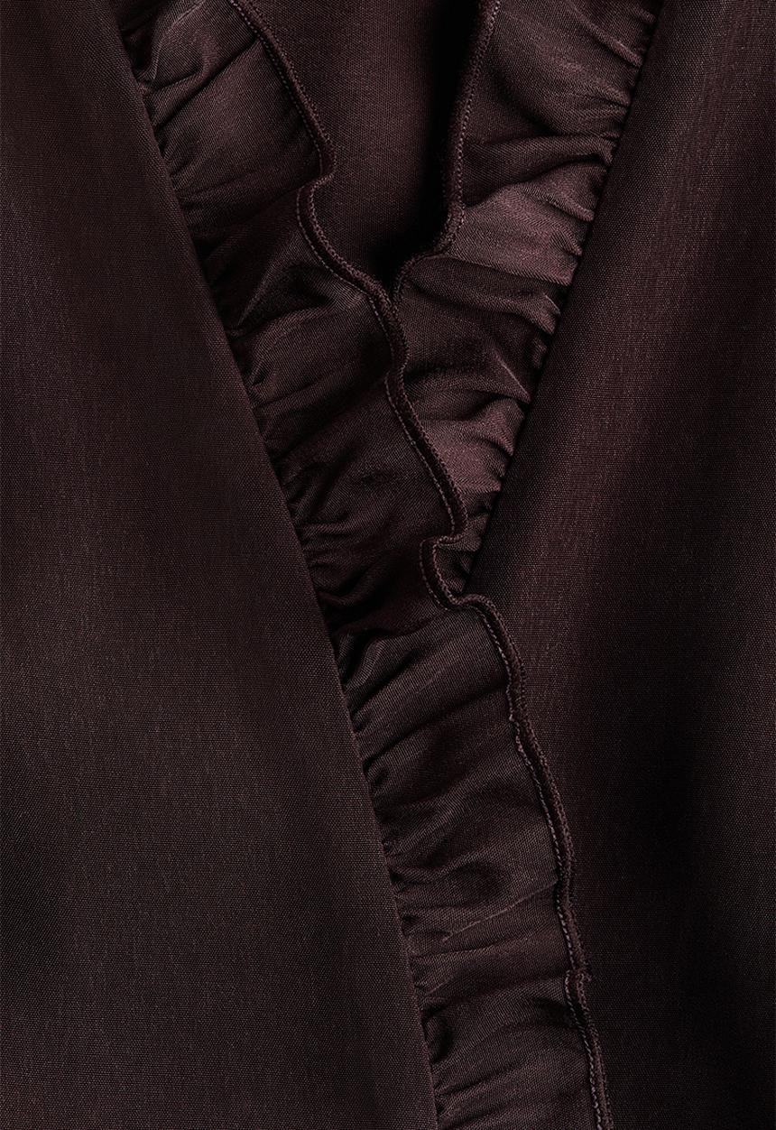 H&M - Frill-trimmed dress - dark brown