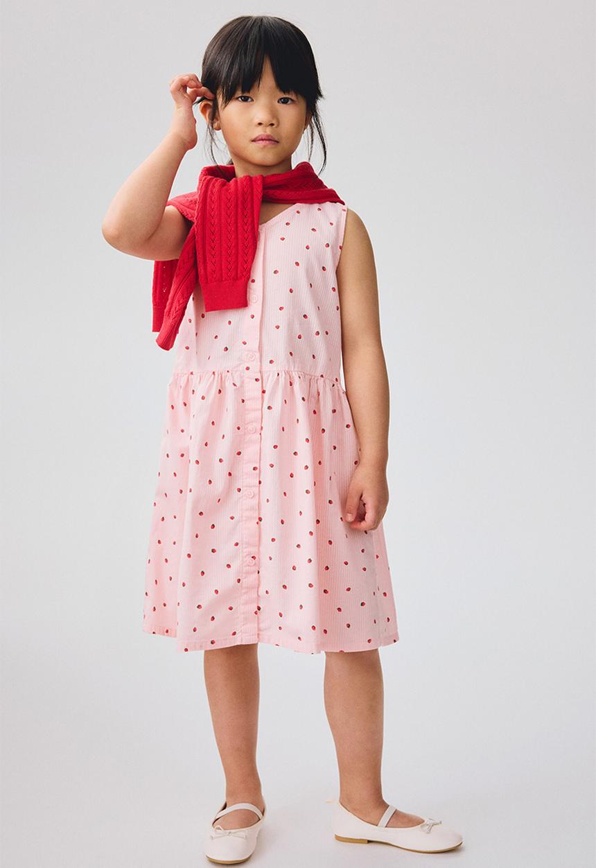 H&M - Patterned seersucker dress - light pink/patterned
