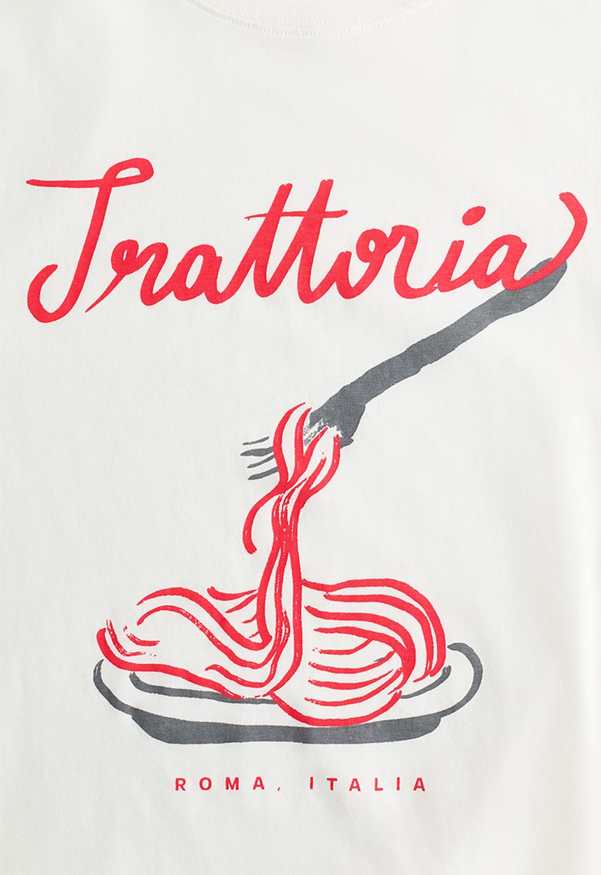 H&M - Printed T-shirt - white/trattoria