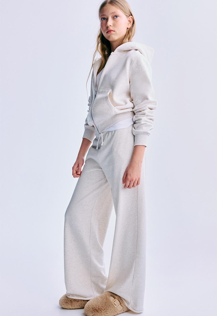 H&M - Wide-leg joggers - light beige