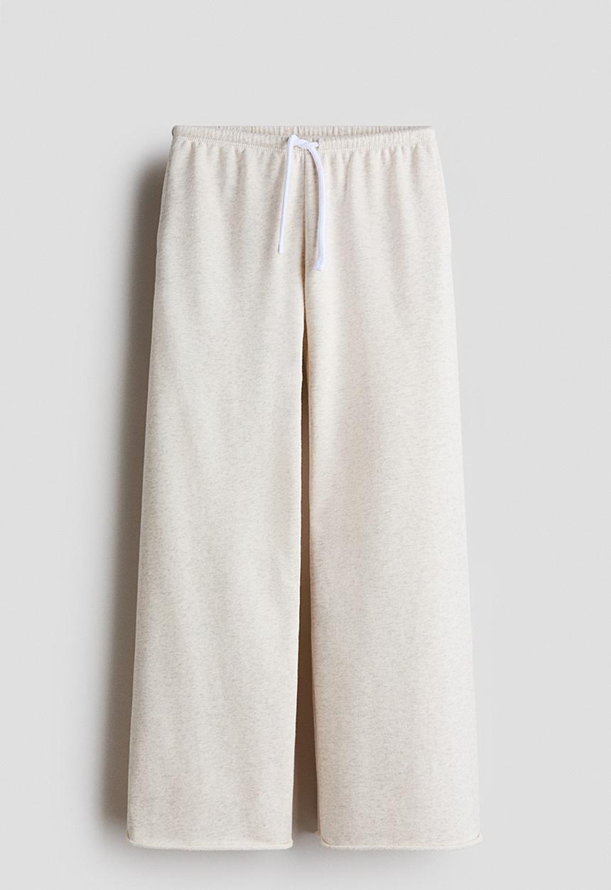 H&M - Wide-leg joggers - light beige