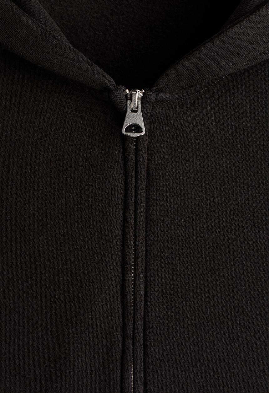 H&M - Oversized fit printed zip-through hoodie - black/honda