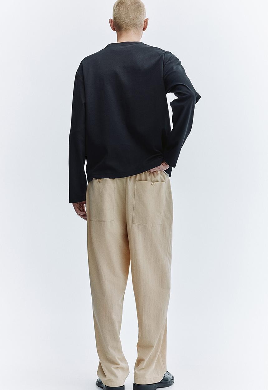 H&M - Regular fit cotton-blend trousers - beige
